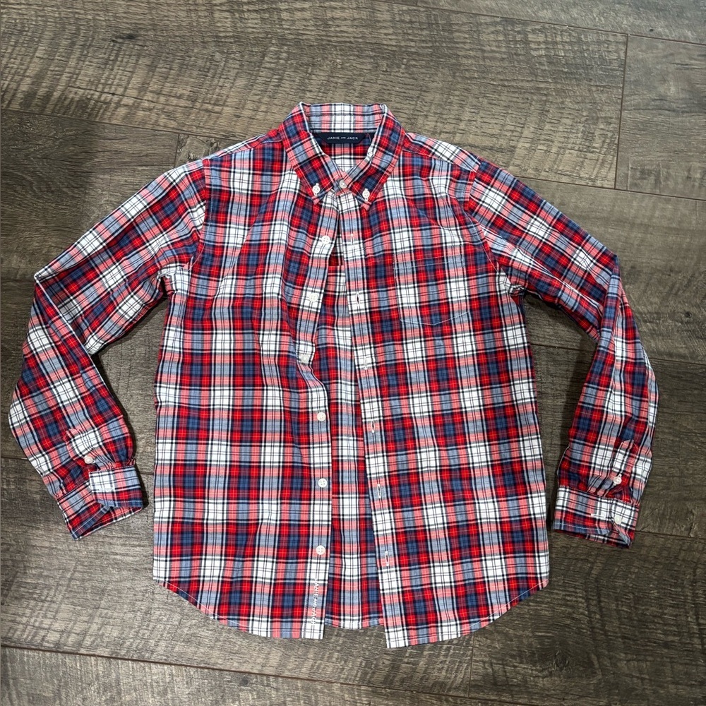 Janie and Jack boys long sleeve plaid button up shirt - Picture 1 of 3
